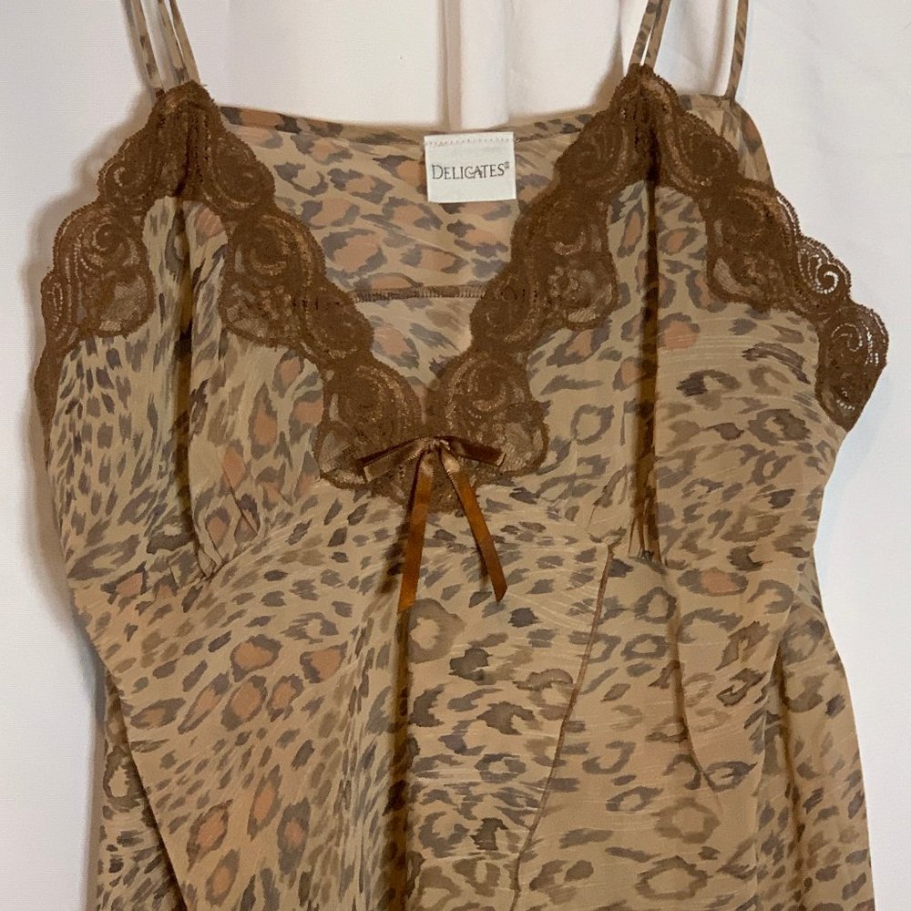 Delicates sheer leopard print chemise